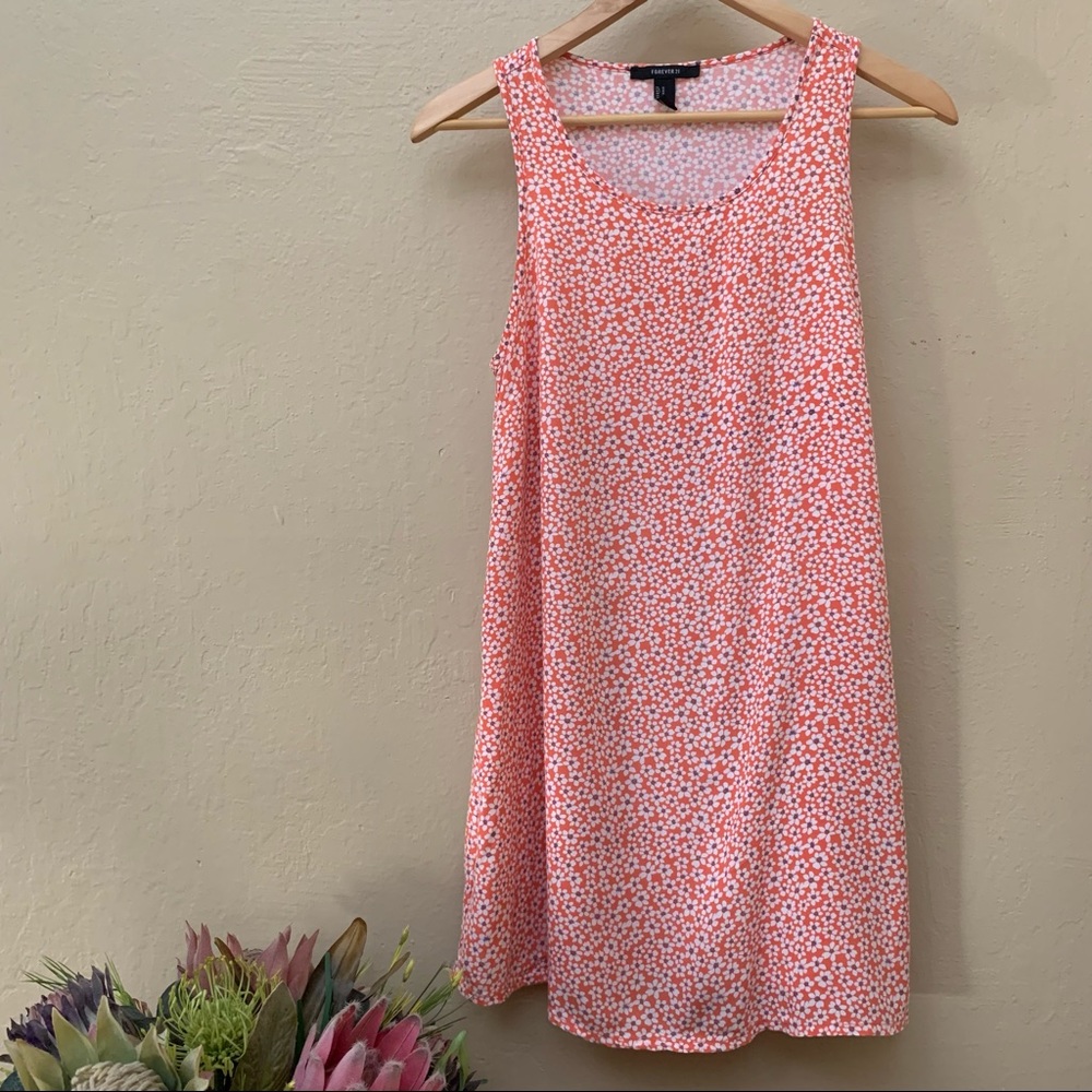 Forever 21: Red Mini Dress with White Flowers
